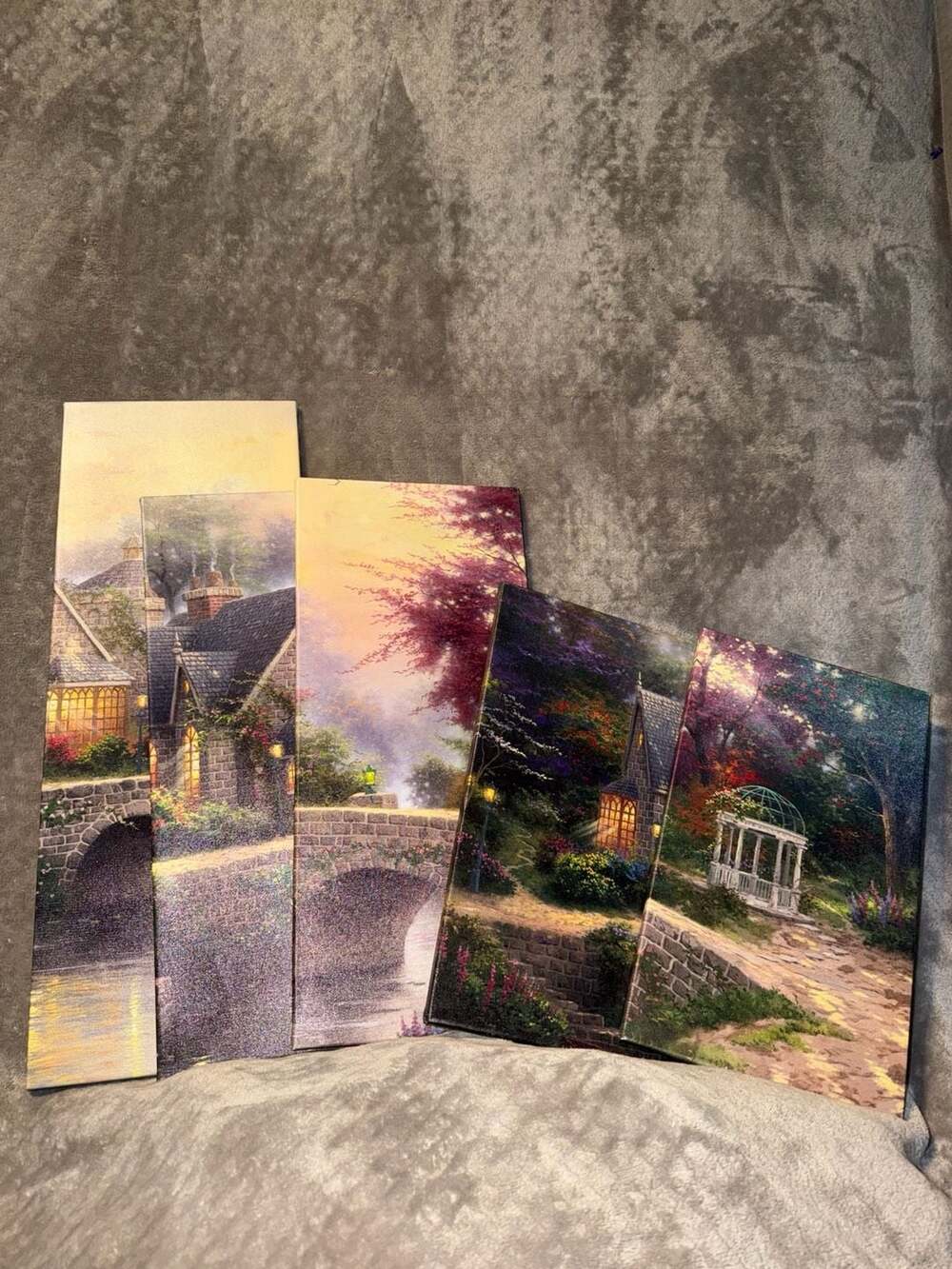 Thomas Kinkade Lamplight Lane VI Canvas Wall Art Set